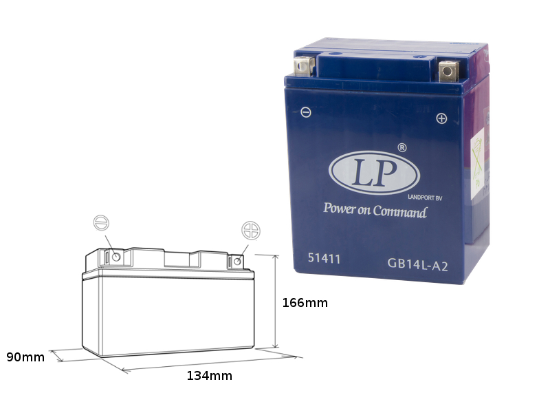 LANDPORT akumulátor gelový GB14L-A2 (MG LTX14AH-3) 12V 14AH 135X91X167 bezúdržbový - (5) (LANDPORT akumulátor gelový GB14L-A2 (MG LTX14AH-3) 12V 14AH)